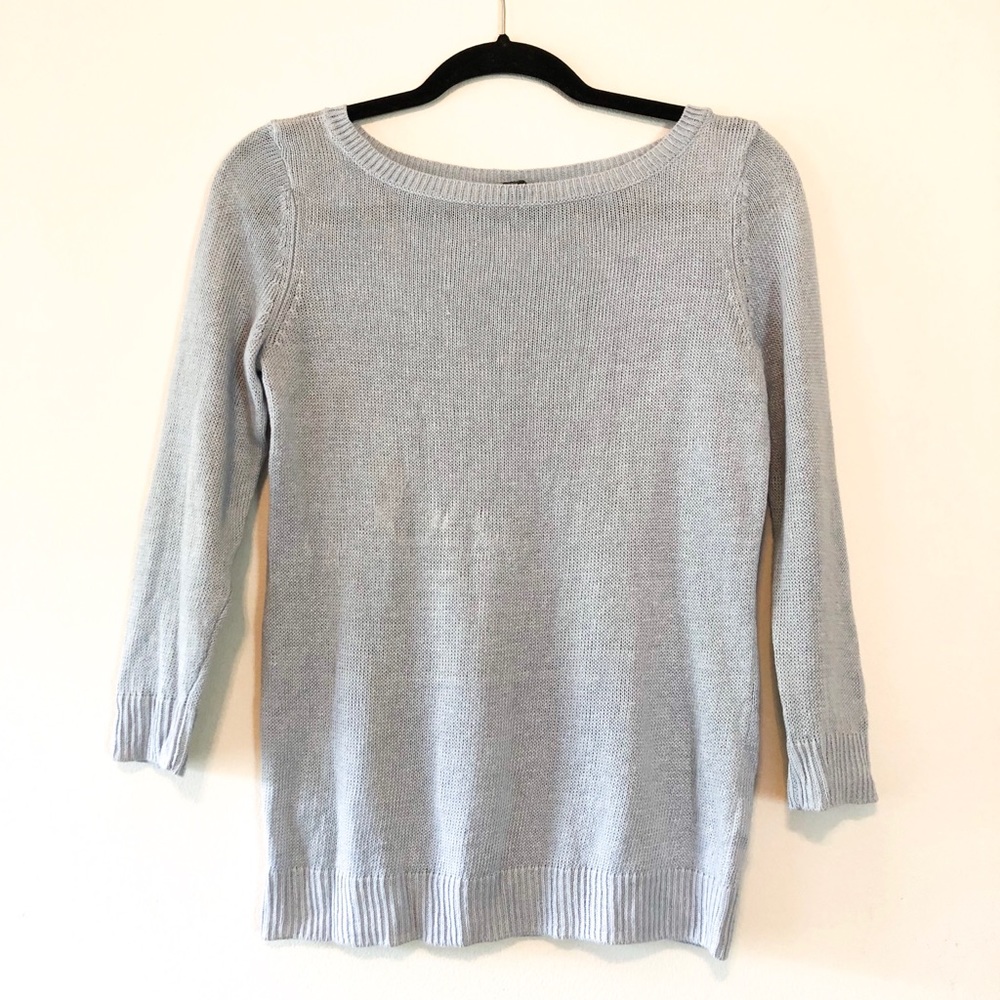 Talbots Blue Linen Sweater
